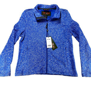 TrailCrest Jacket Womens Medium Blue Midweight Full Zip Pullover Knit Outdoor